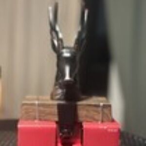 BRAND NEW NIB METAL BUCK WITH WOOD BASE CHRISTMAS STOCKING HOLDER DISCONTINUED